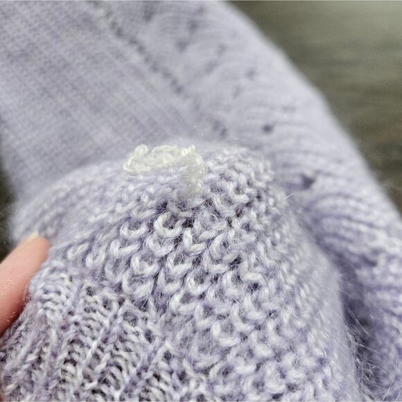 Aritzia Little Moon Purple Gardenia Pointelle Mohair Crewneck Sweater Size XXS - Picture 10 of 15